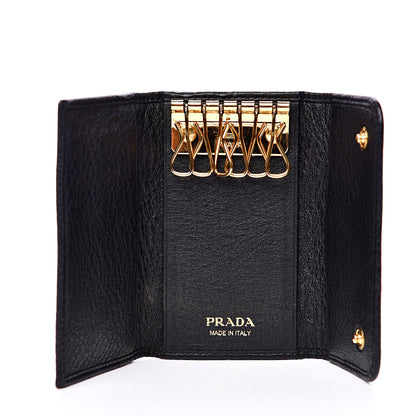 Prada Vitello Grain 6 Key Holder Black 4 of 6