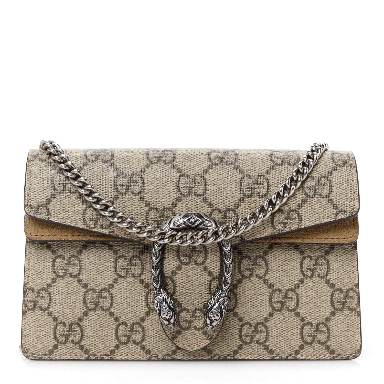 Gucci GG Supreme Monogram Super Mini Dionysus Shoulder Bag Taupe 1 of 10