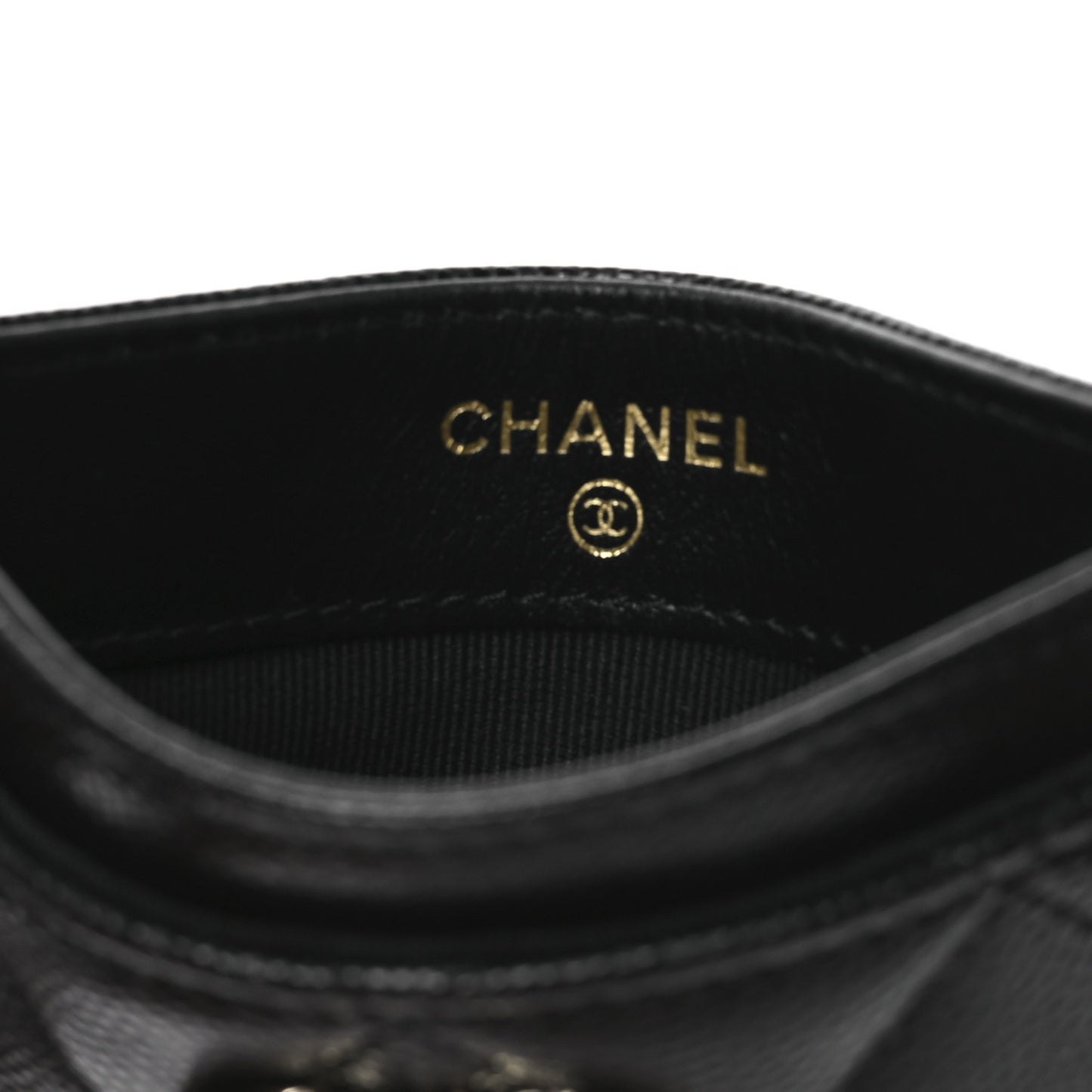 Caviar Quilted CC Card Holder Black