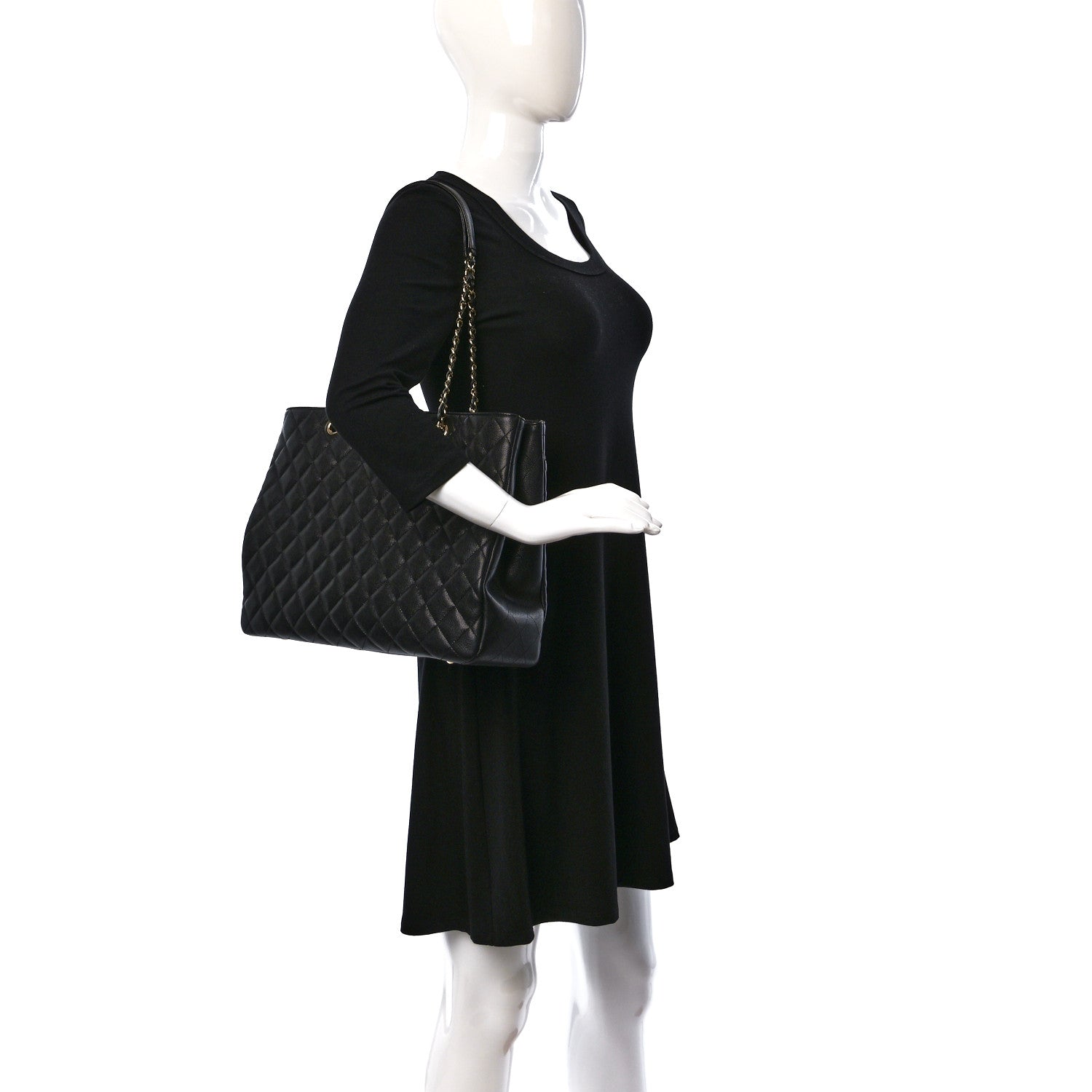 Chanel Caviar Quilted Large Shopping Tote Black 2 of 11