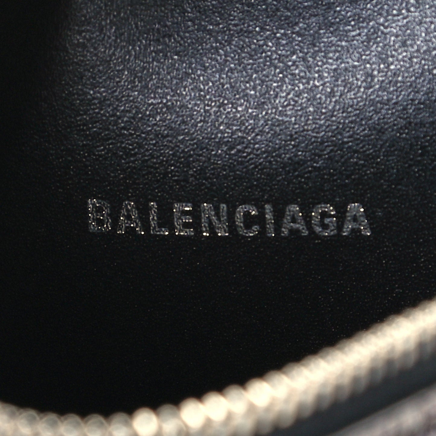 Metallic Textured Calfskin XS Everyday Camera Bag with Handle Black