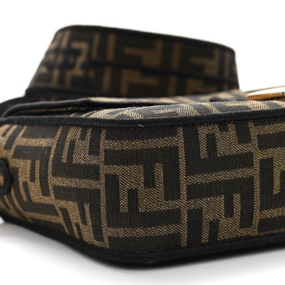 Fendi Fabric Jacquard FF 1974 Medium Baguette Tobacco Moro Black 9 of 13