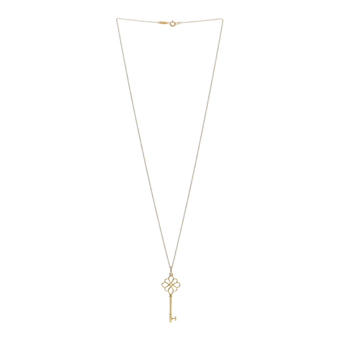 18K Yellow Gold Knot Key Pendant Necklace
