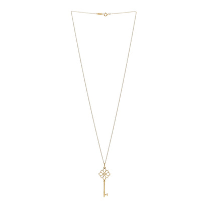 Tiffany 18K Yellow Gold Knot Key Pendant Necklace 3 of 6