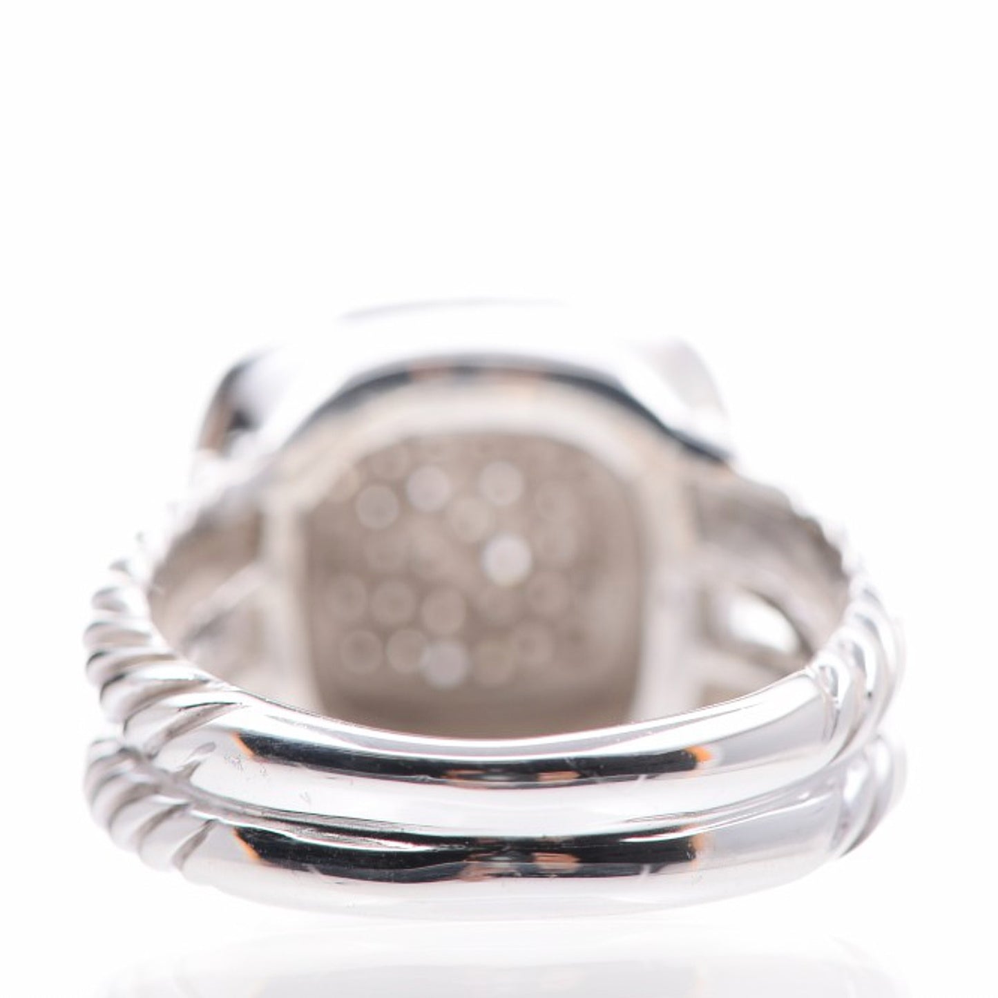 Sterling Silver Diamond 11mm Albion Pave Ring 56 7.5