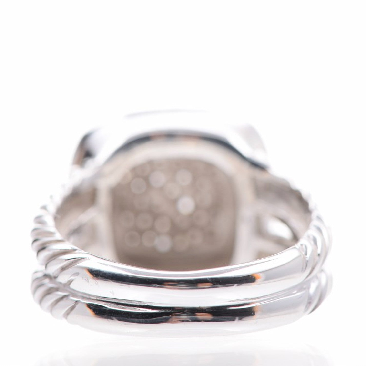 David Yurman Sterling Silver Diamond 11mm Albion Pave Ring 56 7.5 4 of 6
