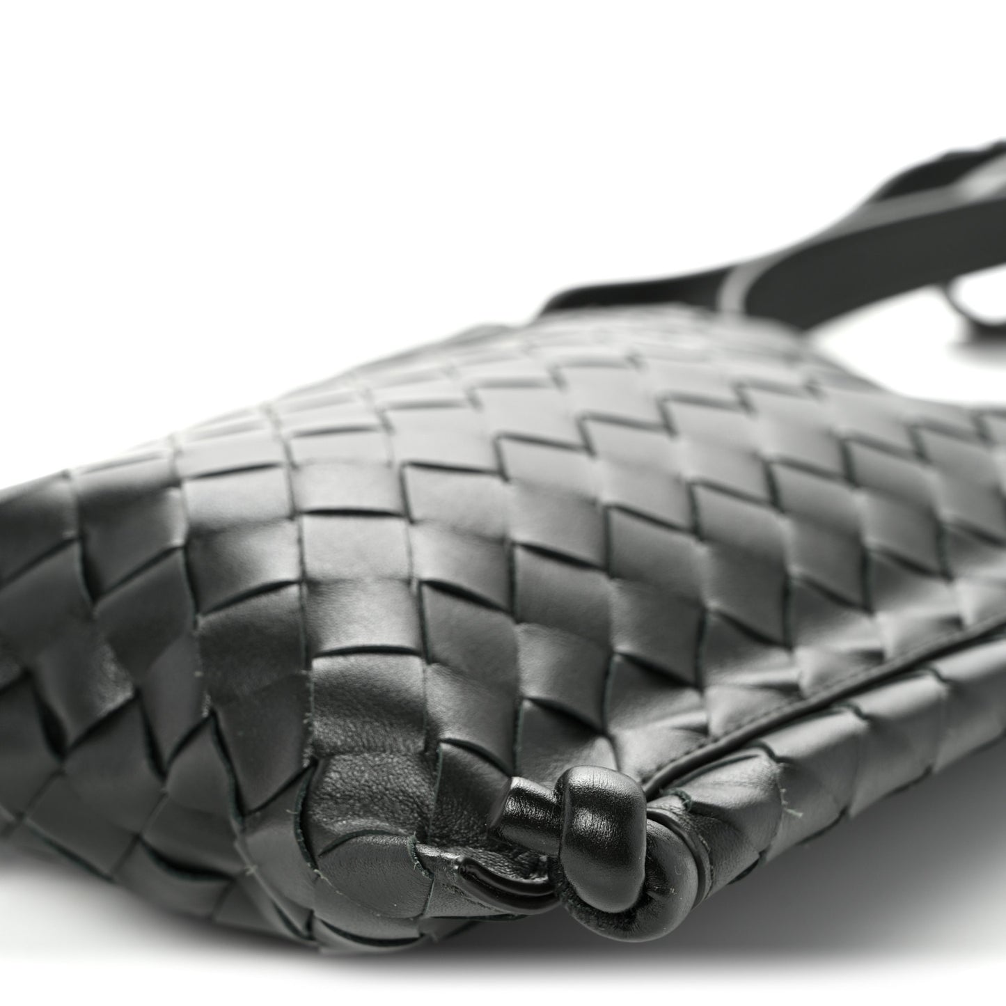 Nappa Intrecciato Small Flat Loop Messenger Black