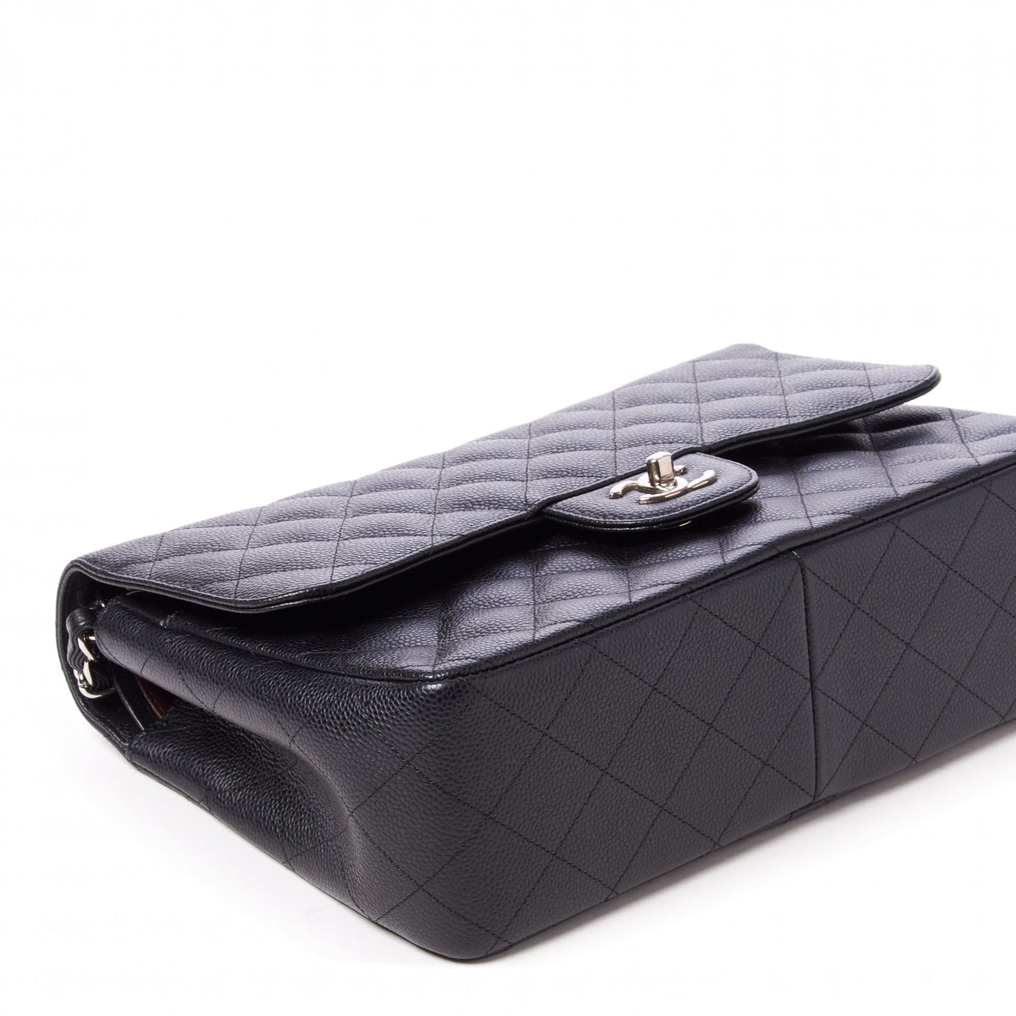 Caviar Quilted Jumbo Double Flap Black
