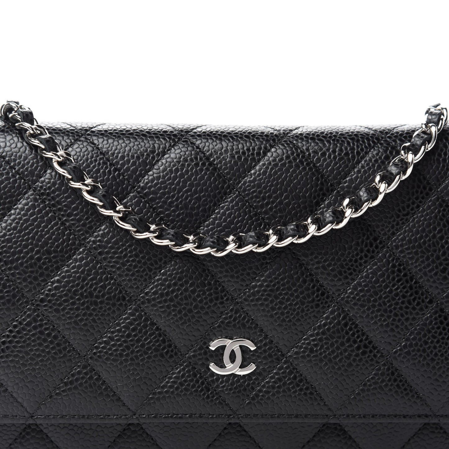 Caviar Quilted Wallet On Chain WOC Black