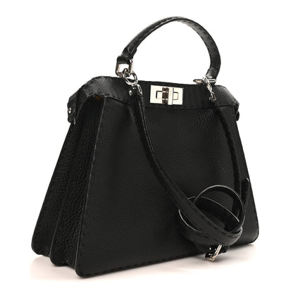 Fendi Cuoio Romano Selleria Chamois Medium Peekaboo I SEE U Satchel Black Camel Sunflower 3 of 10