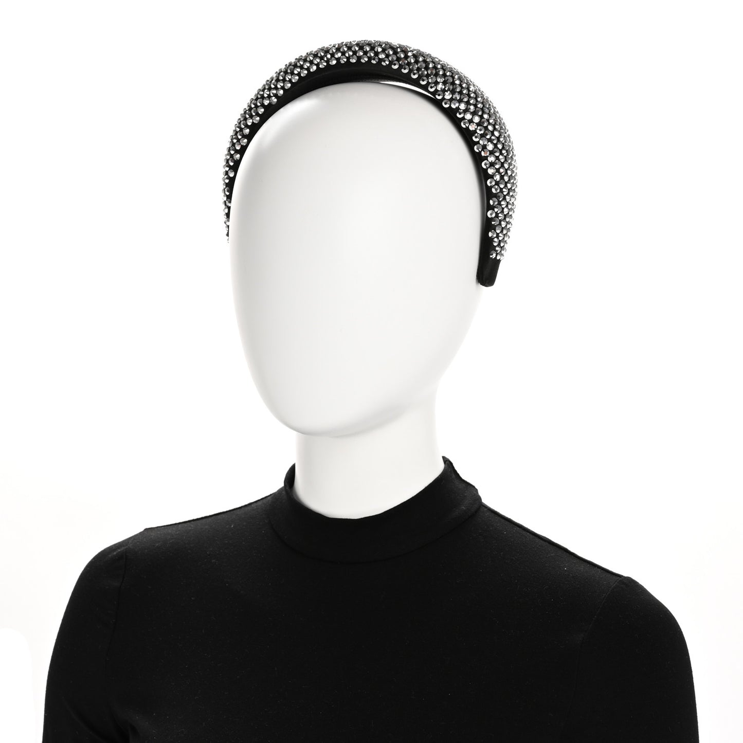 Satin Crystal Embellished Headband Metal