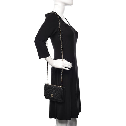 Chanel Lambskin Quilted Trendy CC Wallet On Chain WOC Black 2 of 11
