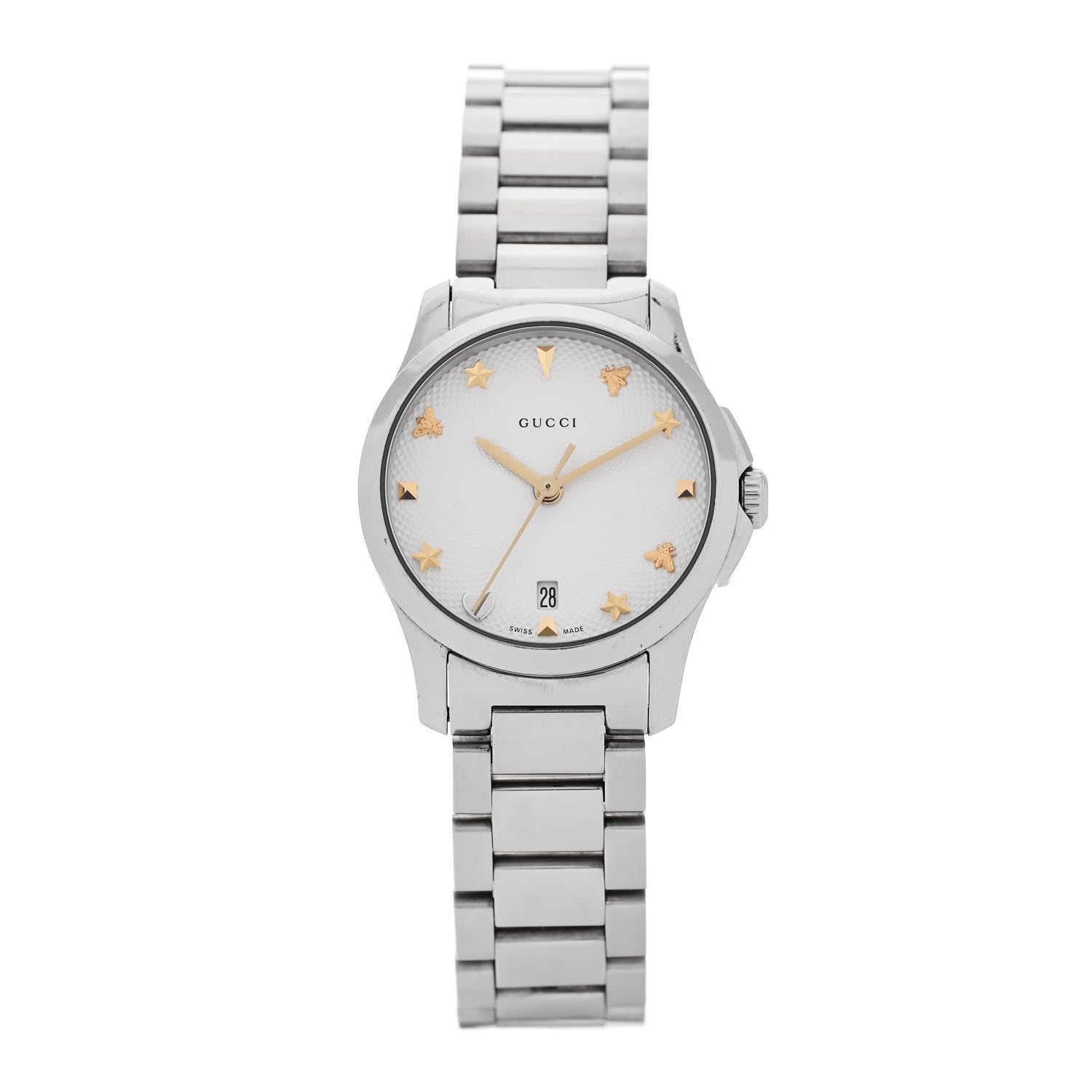 Gucci Stainless Steel 27mm G-Timeless Charm Quartz Watch 1 of 5