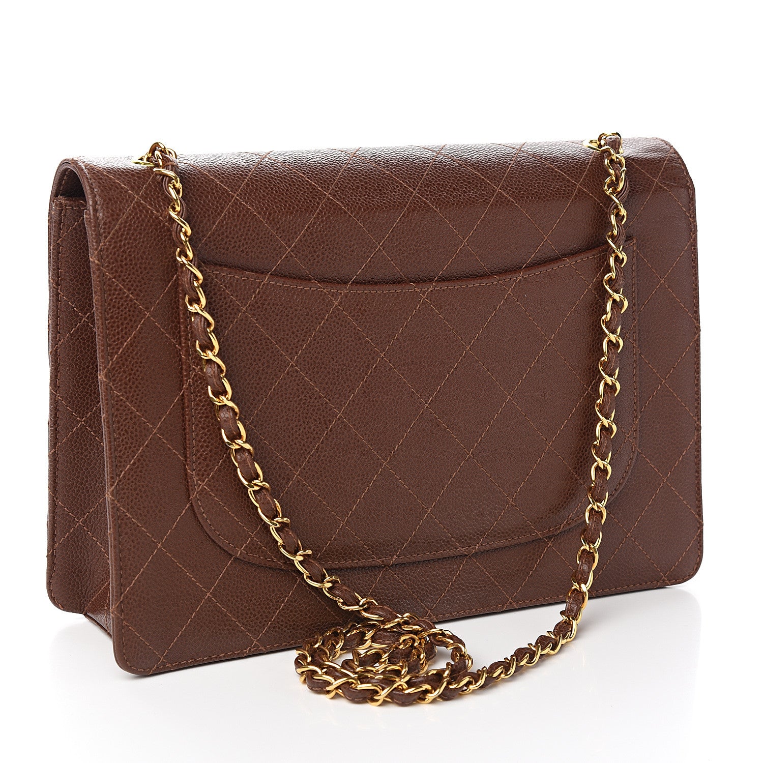 Chanel Caviar Stitch Jumbo Single Flap Brown 2 of 11
