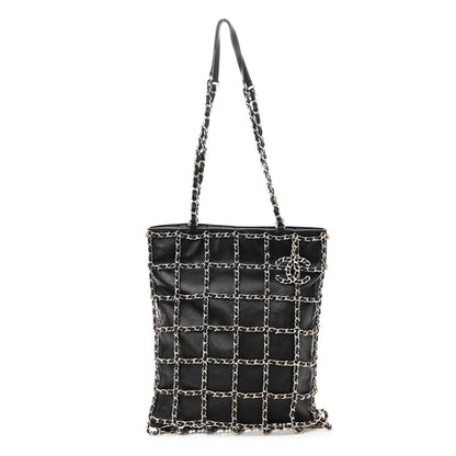 Chanel Lambskin Large Shopping Chain Tote Black 1 of 9