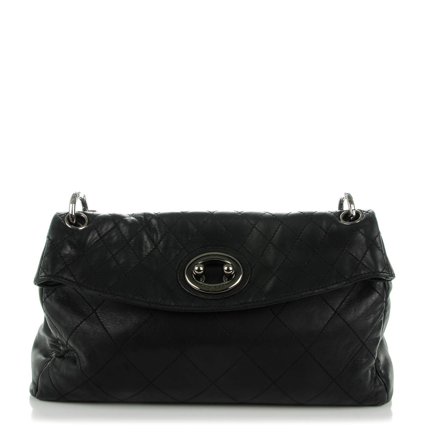 Lambskin Quilted New Lock Flap Black