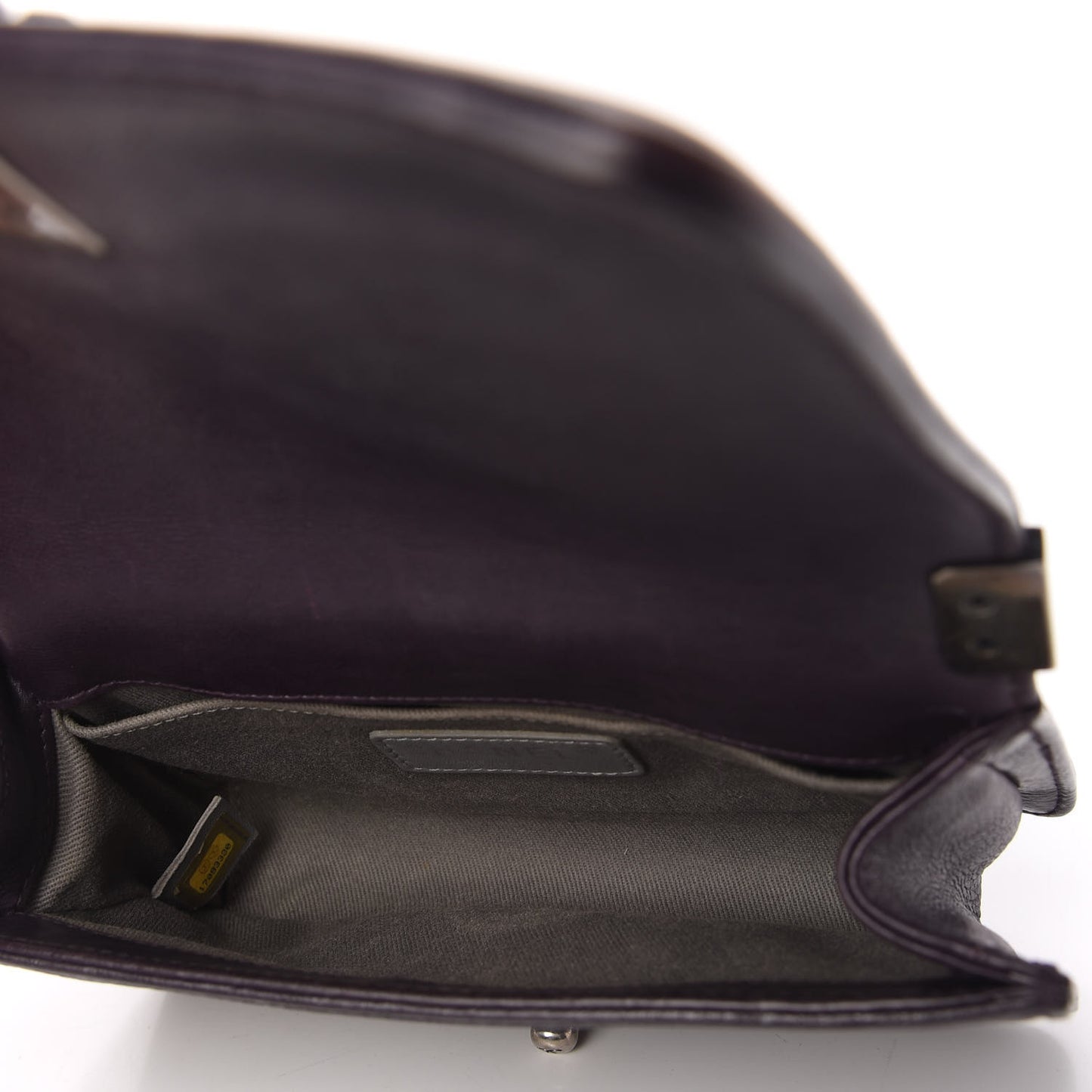 Calfskin Embossed Small Boy Flap Plum