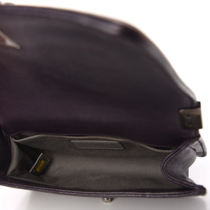 Chanel Calfskin Embossed Small Boy Flap Plum 4 of 10