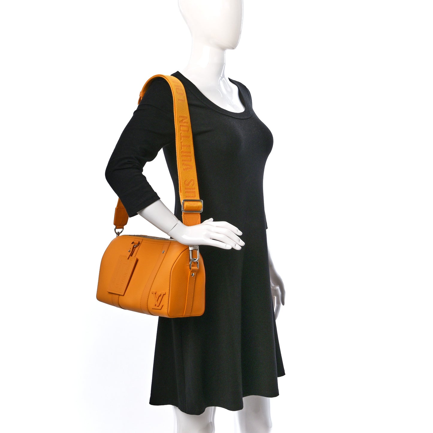 Grained Calfskin Aerogram City Keepall Safran Yellow