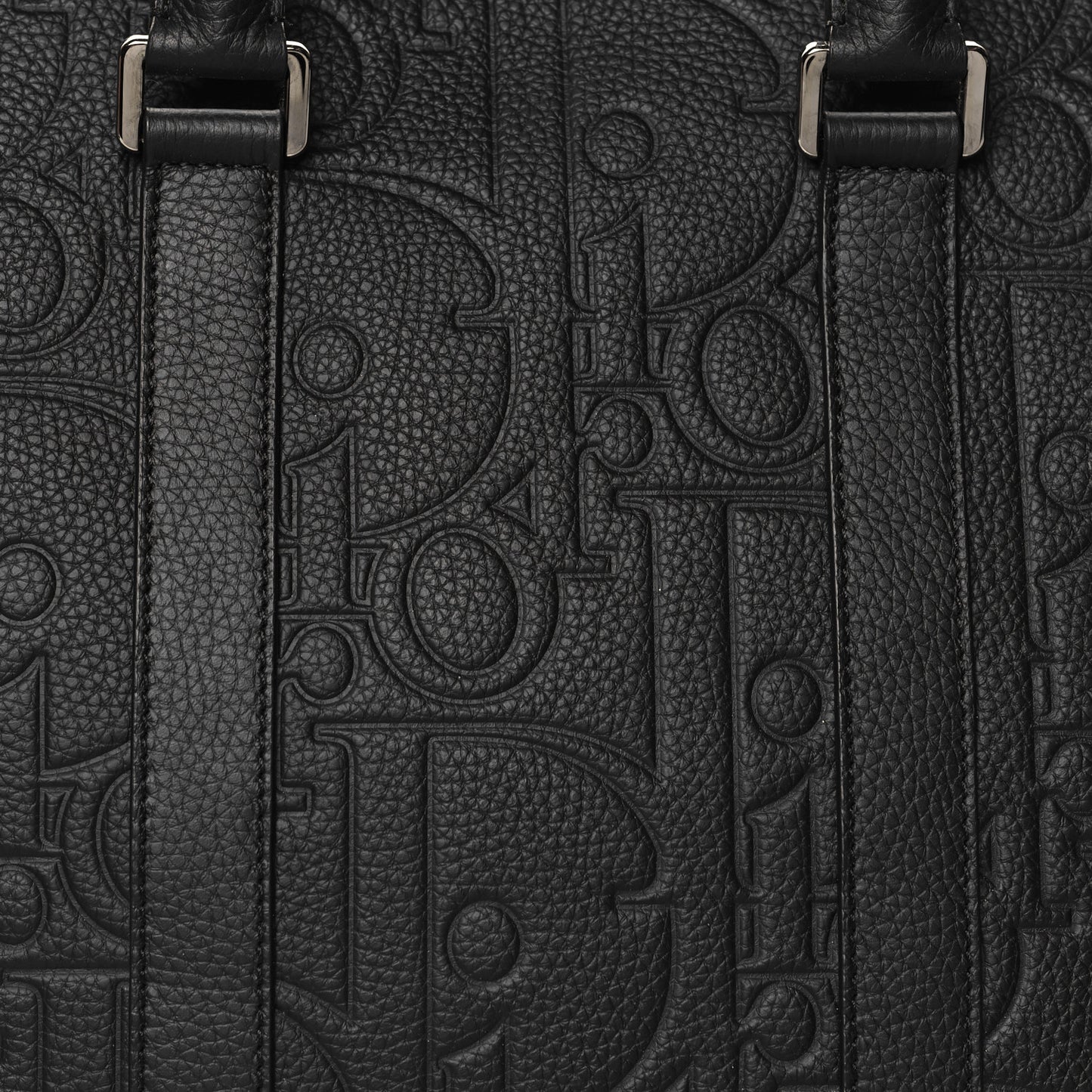 Grained Calfskin Embossed Dior Gravity Weekender 40 Black