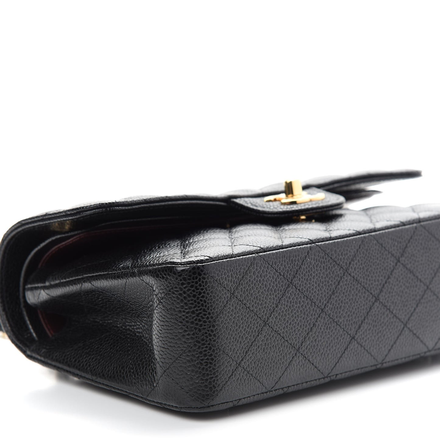 Caviar Quilted Small Double Flap Black