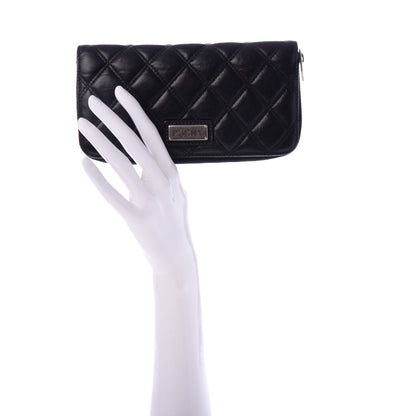 Chanel Aged Calfskin Quilted Paris New York PNY Wallet Black 2 of 8