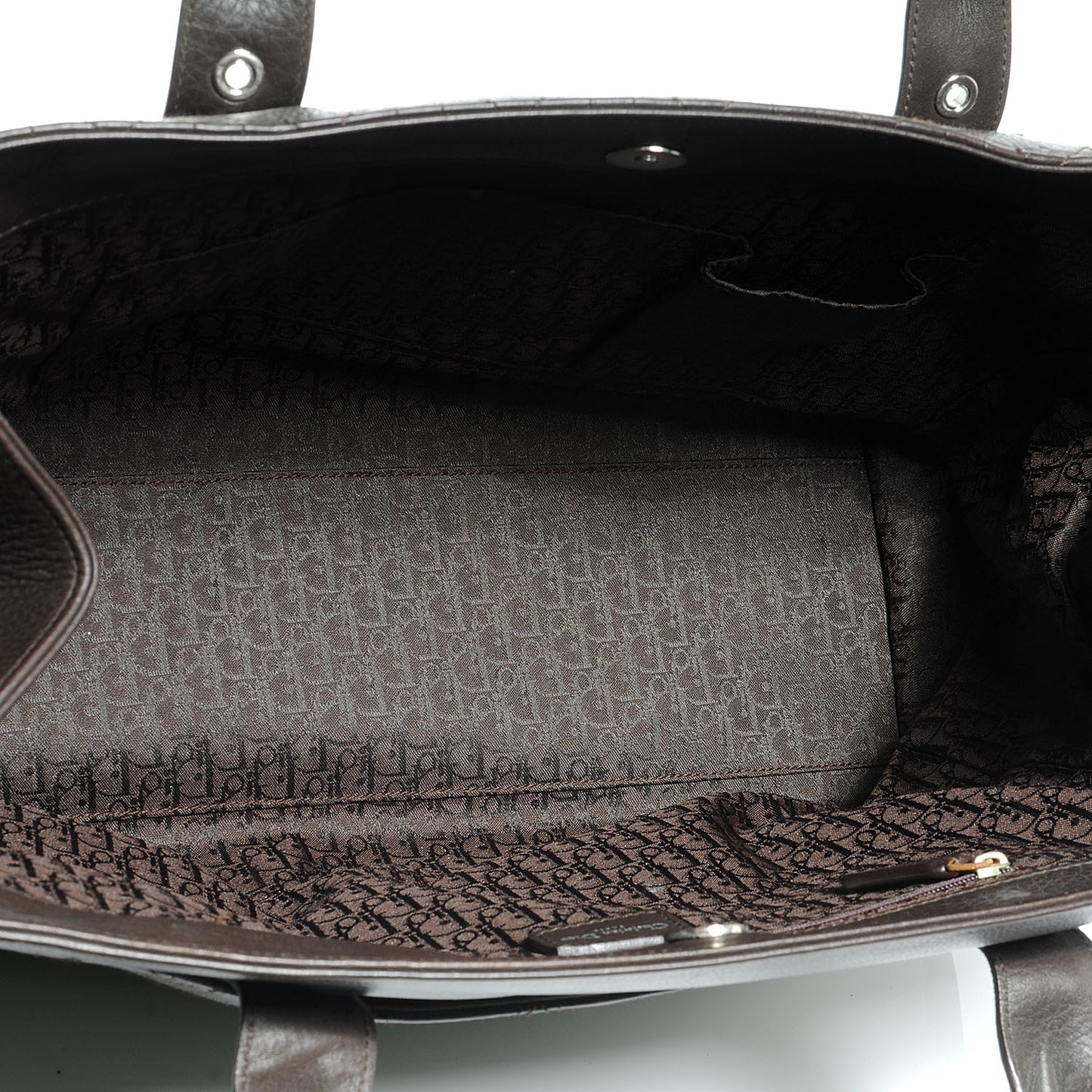 Leather Cannage Stitched Tote Brown