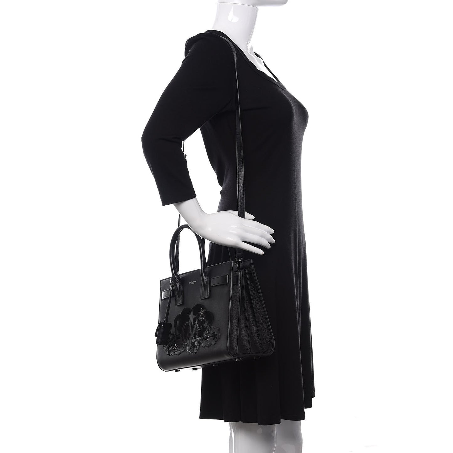 Calfskin Love Patchwork Baby Sac De Jour Black