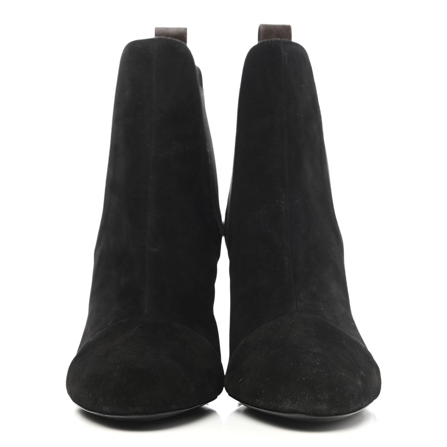 Louis Vuitton Suede Monogram Uniformes Cap Toe Chelsea 80mm Ankle Boots 37.5 Black 2 of 15