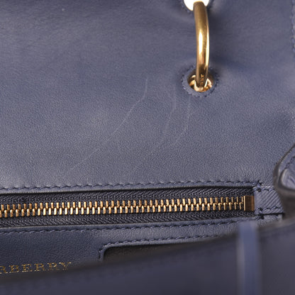Burberry Trench Calfskin Medium DK88 Top Handle Bag Ink Blue 8 of 10