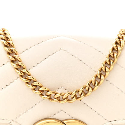 Gucci Calfskin Matelasse Super Mini GG Marmont Shoulder Bag White 8 of 11