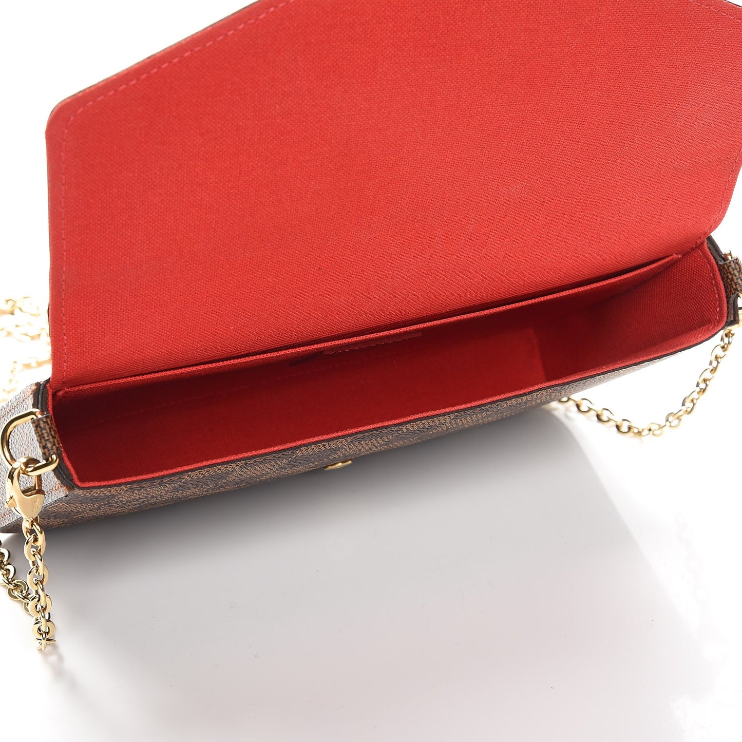 Damier Ebene Pochette Felicie Chain Wallet