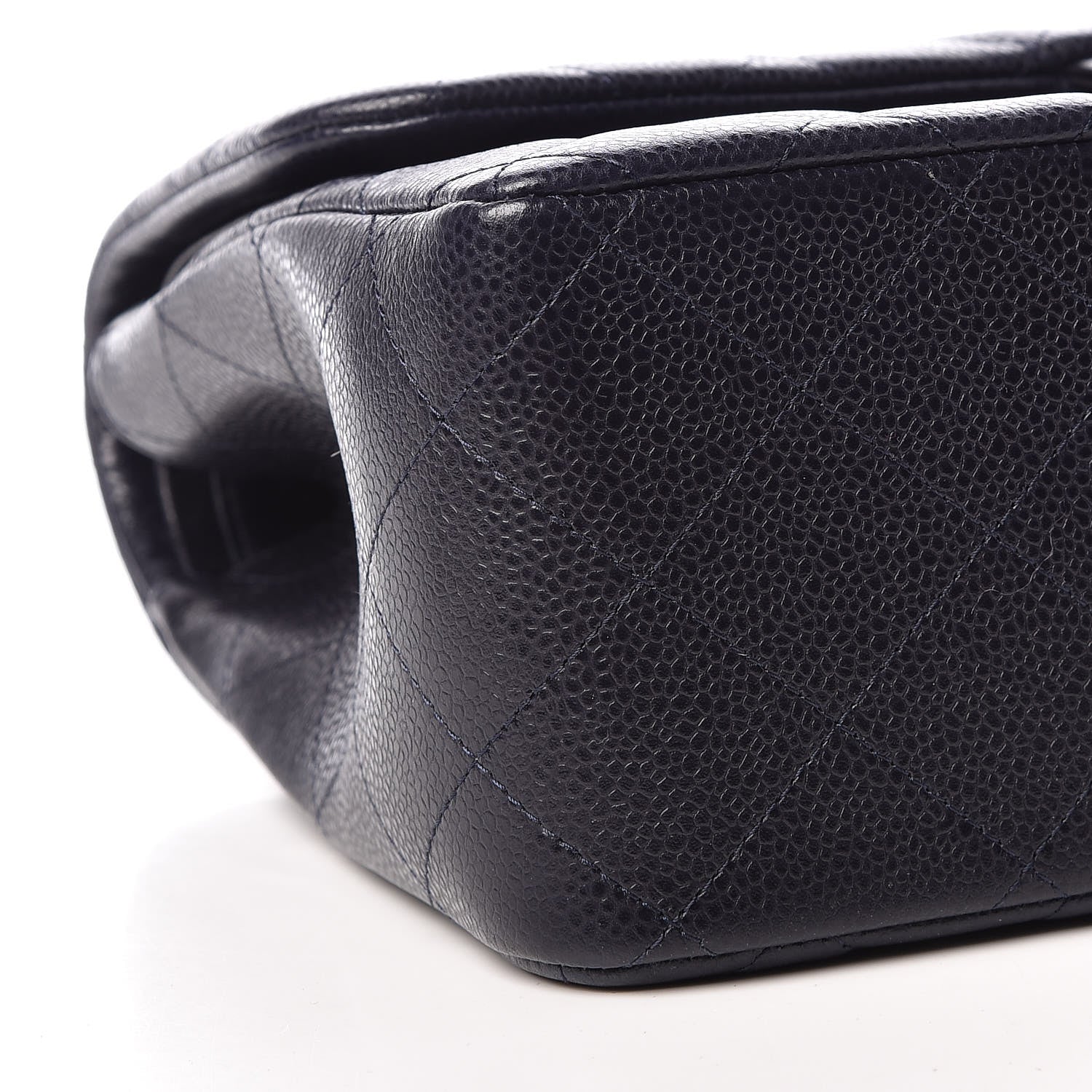 Chanel Caviar Quilted Jumbo Double Flap Navy Blue 8 of 9