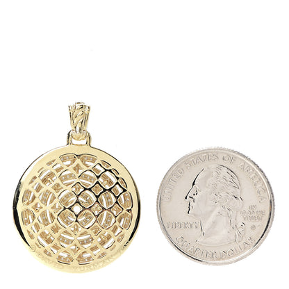 David Yurman 18K Yellow Gold Diamond Labyrinth Disc Enhancer Pendant 2 of 3
