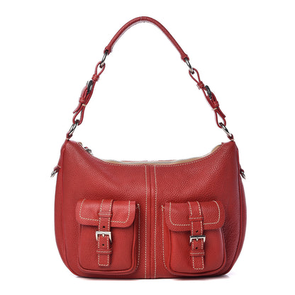 Prada Vitello Daino Hobo Rosso 1 of 14
