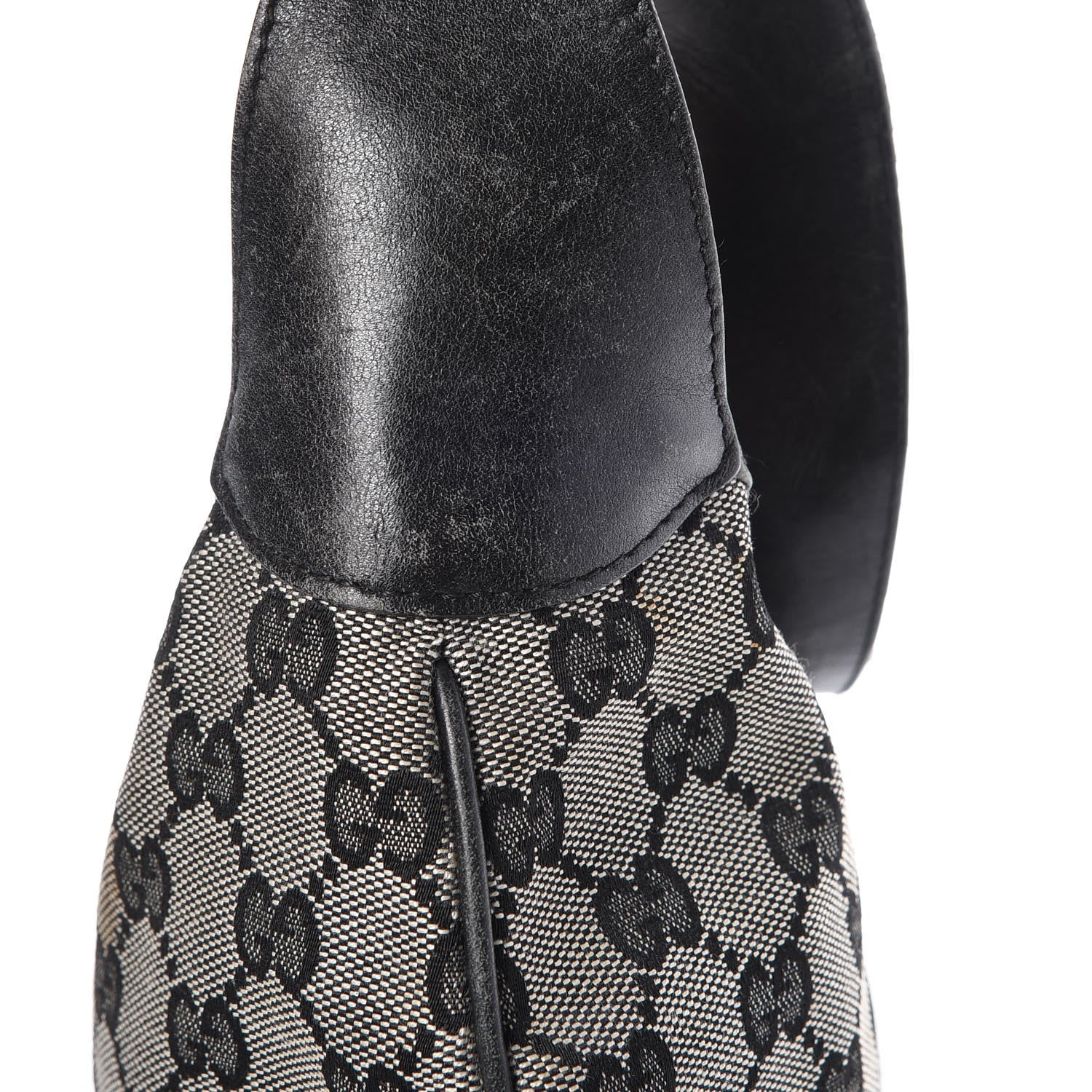Gucci Denim Monogram Small Jackie O Hobo Black 9 of 15