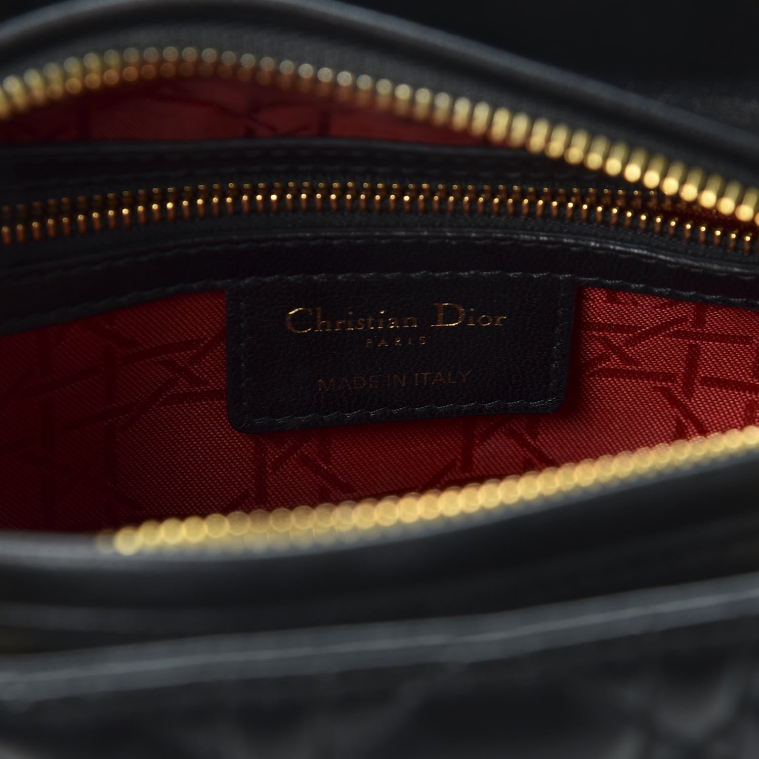 Christian Dior Lambskin Cannage Medium Lady Dior Black 7 of 9