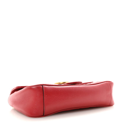 Gucci Calfskin Matelasse Small GG Marmont Shoulder Bag Hibiscus Red 4 of 10