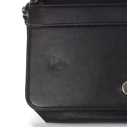 Chanel Calfskin Quilted Boy Wallet On Chain WOC Black 9 of 14