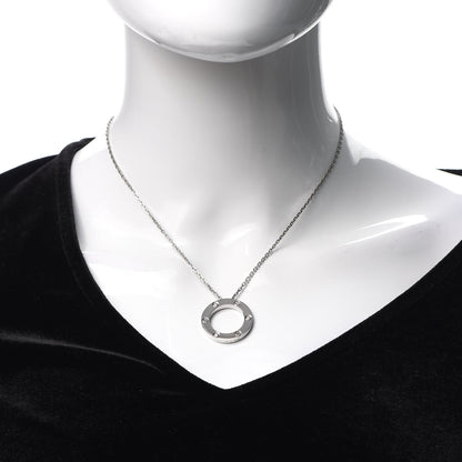 Cartier 18K White Gold 3 Diamonds LOVE Pendant Necklace 2 of 5