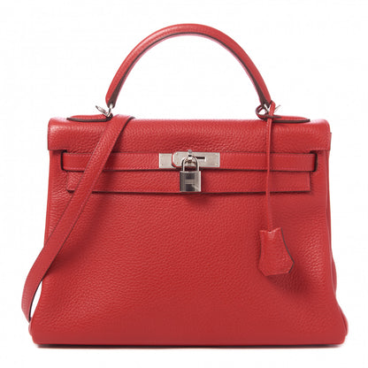 Hermes Taurillon Clemence Kelly Retourne 32 Rouge Casaque 1 of 32