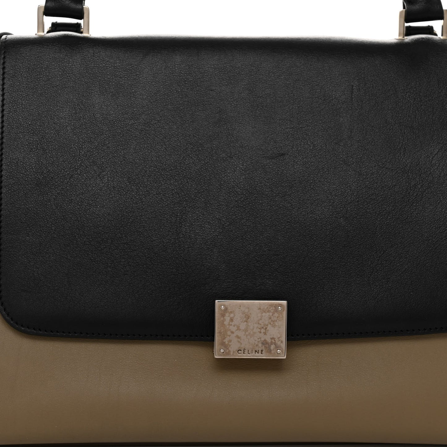 Smooth Calfskin Suede Medium Tri-Color Trapeze Orange