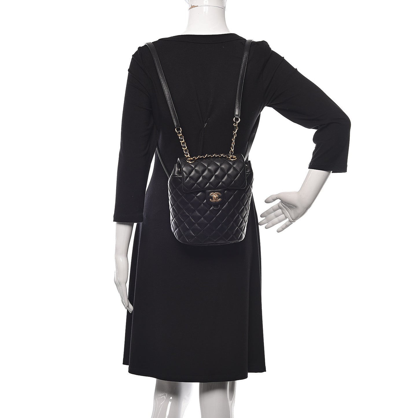 Lambskin Quilted Mini Urban Spirit Backpack Black