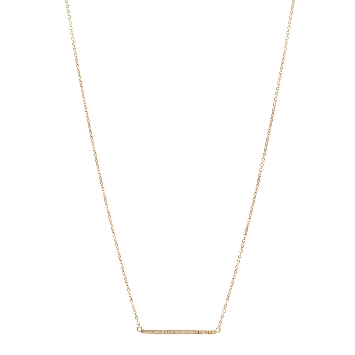 Jennifer Meyer 18K Yellow Gold Diamond Stick Pendant Necklace 1 of 4