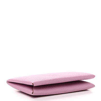 Hermes Chevre Mysore Calvi Card Case Mauve Sylvestre 4 of 7