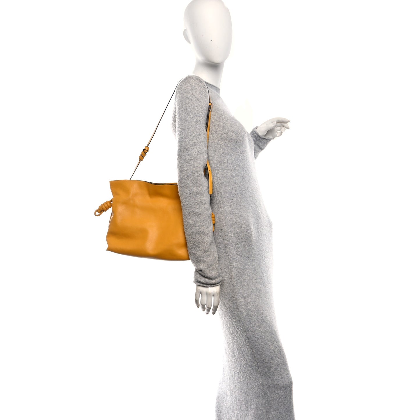 Nappa Medium Flamenco Knot Bag Mustard