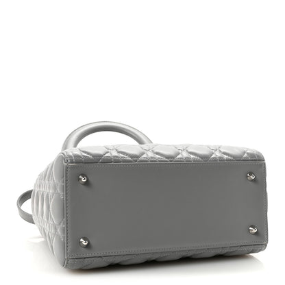Christian Dior Lambskin Cannage Medium Lady Dior Grey 4 of 10