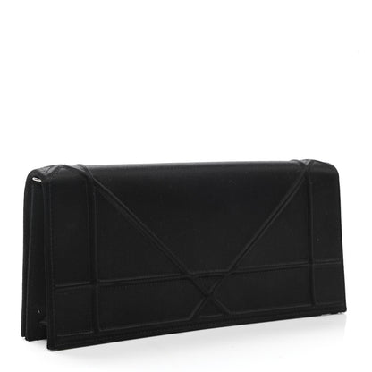 Christian Dior Satin Crystal Diorama Croisiere Chain Wallet Black 3 of 6