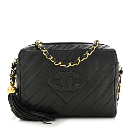 Chanel Lambskin Quilted Tassel Camera Case Black 1 of 11