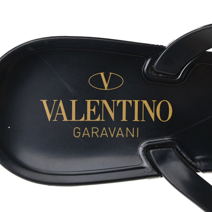 Valentino Garavani PVC Jelly Rockstud Bow Thong Sandals 39 Black 7 of 9